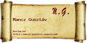 Mancz Gusztáv névjegykártya