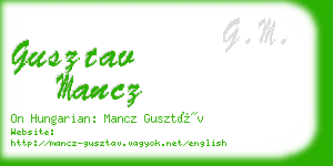 gusztav mancz business card